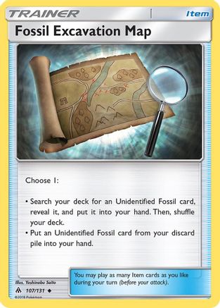Fossil Excavation Map 107/131 SM Forbidden Light - Uncommon