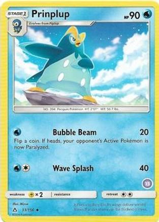 Prinplup (13) 033 SM Trainer Kit Alolan Sandslash & Alolan Ninetales - Uncommon