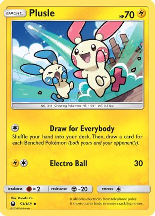 Plusle 053/168 SM Celestial Storm - Uncommon