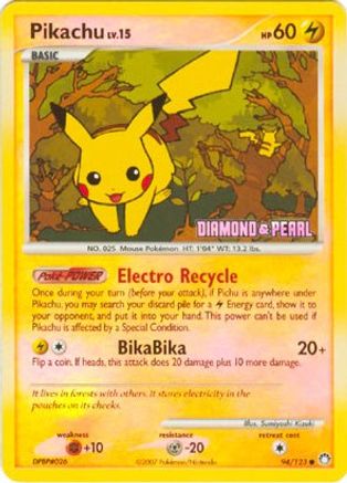 Pikachu 094/123 - Reverse Holofoil Burger King Promos - Promo