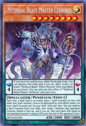 Mythical Beast Master Cerberus (MP18-EN185) - 2018 Mega-Tins Mega Pack 1st Edition
