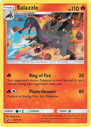 Salazzle 014 - Reverse Holofoil Dragon Majesty - Uncommon