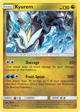 Kyurem 047/70 - Reverse Holofoil Dragon Majesty - Holo Rare