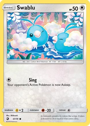 Swablu (57) 057/70 - Reverse Holofoil Dragon Majesty - Common