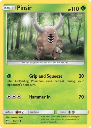 Pinsir 004 - Reverse Holofoil SM Lost Thunder - Uncommon