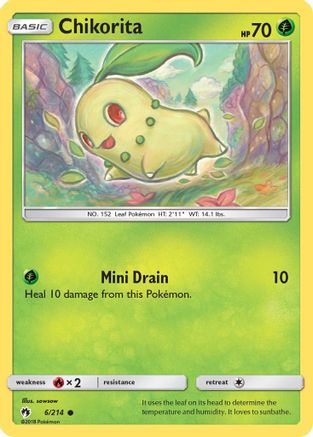 Chikorita (6) 006/214 - Reverse Holofoil SM Lost Thunder - Common