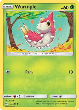 Wurmple (23) 023/214 - Reverse Holofoil SM Lost Thunder - Common