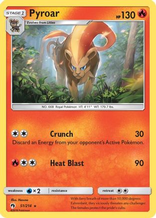 Pyroar 051 - Reverse Holofoil SM Lost Thunder - Rare