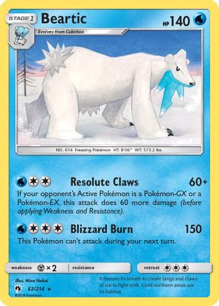 Beartic 062 - Reverse Holofoil SM Lost Thunder - Rare