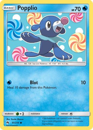 Popplio (65) 065/214 - Reverse Holofoil SM Lost Thunder - Common