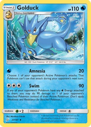 Golduck 027 - Reverse Holofoil SM Team Up - Uncommon
