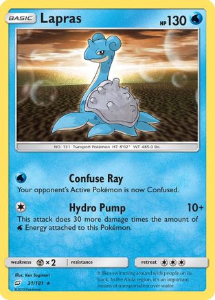 Lapras 031/181 - Reverse Holofoil SM Team Up - Rare
