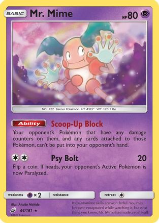 Mr. Mime 066/181 - Reverse Holofoil SM Team Up - Rare