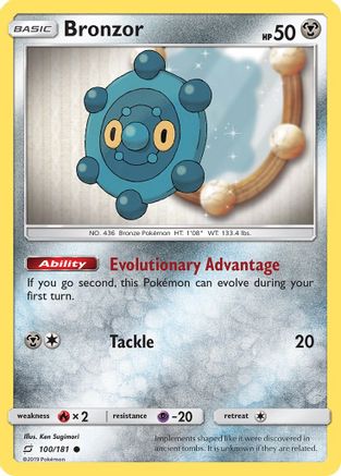 Bronzor 100/181 - Reverse Holofoil SM Team Up - Common