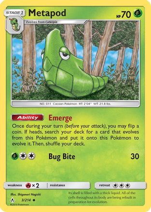 Metapod 003/214 SM Unbroken Bonds - Uncommon