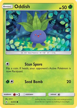 Oddish (5) 005/214 SM Unbroken Bonds - Common