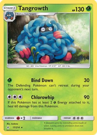 Tangrowth 017 - Reverse Holofoil SM Unbroken Bonds - Rare