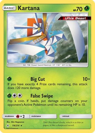 Kartana 019/214 - Reverse Holofoil SM Unbroken Bonds - Holo Rare