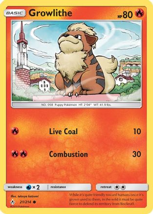 Growlithe 021/214 SM Unbroken Bonds - Common