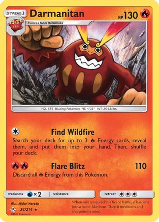 Darmanitan 024/214 - Reverse Holofoil SM Unbroken Bonds - Rare