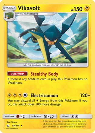 Vikavolt 059/214 - Reverse Holofoil SM Unbroken Bonds - Holo Rare