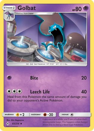 Golbat 065/214 - Reverse Holofoil SM Unbroken Bonds - Uncommon