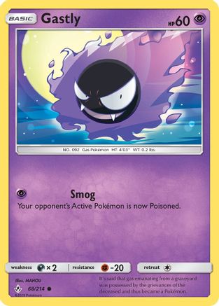 Gastly (68) 068/214 - Reverse Holofoil SM Unbroken Bonds - Common