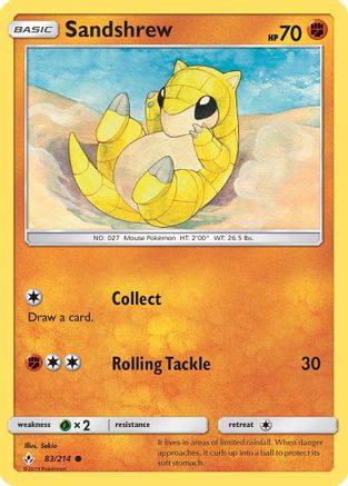 Sandshrew 083/214 SM Unbroken Bonds - Common