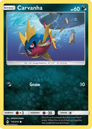 Carvanha 110 - Reverse Holofoil SM Unbroken Bonds - Common