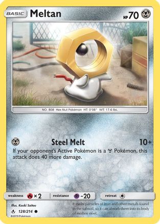 Meltan 128 - Reverse Holofoil SM Unbroken Bonds - Common