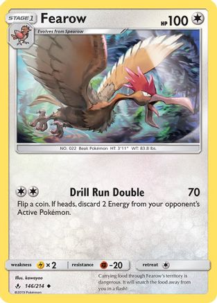 Fearow 146 - Reverse Holofoil SM Unbroken Bonds - Uncommon