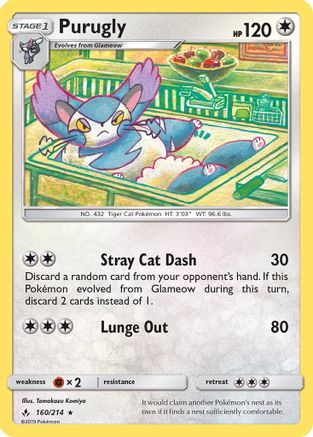 Purugly 160/214 SM Unbroken Bonds - Rare