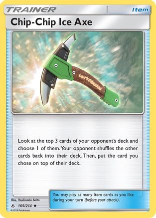 Chip-Chip Ice Axe 165/214 - Reverse Holofoil SM Unbroken Bonds - Uncommon