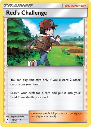 Red's Challenge 184/214 - Reverse Holofoil SM Unbroken Bonds - Holo Rare