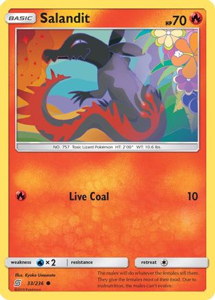 Salandit (33) 033/236 - Reverse Holofoil SM Unified Minds - Common