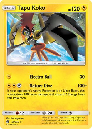 Tapu Koko 069 - Holofoil SM Unified Minds - Holo Rare