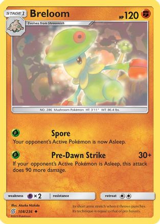 Breloom 108/236 - Reverse Holofoil SM Unified Minds - Uncommon