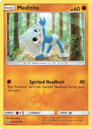 Meditite 109/236 - Reverse Holofoil SM Unified Minds - Common