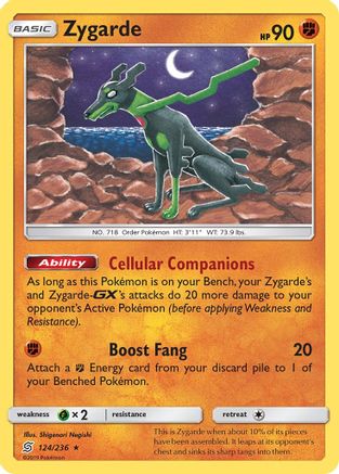 Zygarde 124/236 - Reverse Holofoil SM Unified Minds - Rare