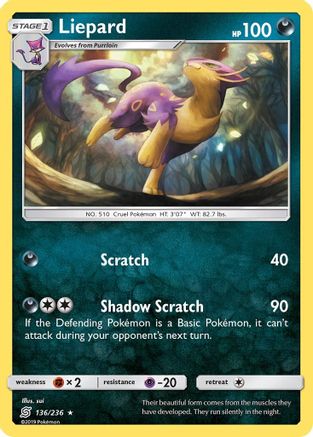 Liepard 136 - Reverse Holofoil SM Unified Minds - Rare