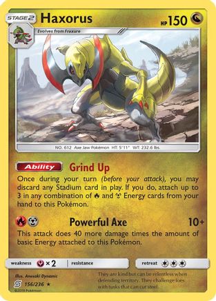Haxorus 156/236 - Reverse Holofoil SM Unified Minds - Holo Rare
