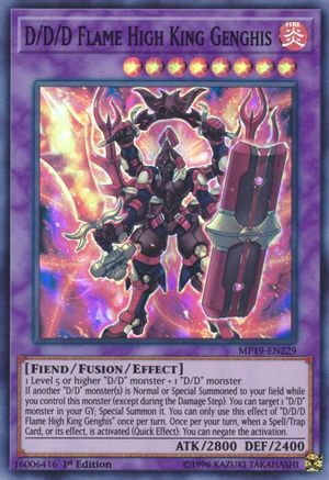 D/D/D Flame High King Genghis (MP19-EN229) - 2019 Gold Sarcophagus Tin Mega Pack Unlimited
