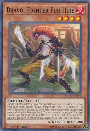 Bravo, Fighter Fur Hire (MP19-EN249) - 2019 Gold Sarcophagus Tin Mega Pack Unlimited