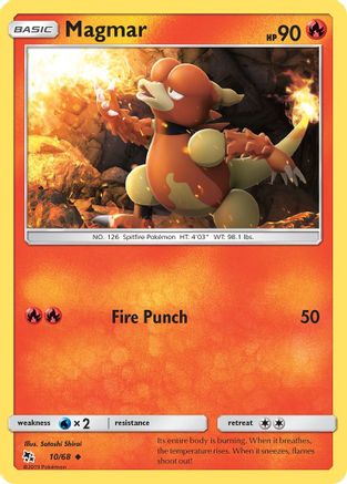 Magmar 010/68 - Reverse Holofoil Hidden Fates - Uncommon