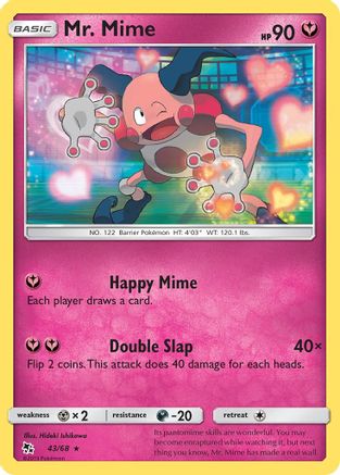 Mr. Mime 043/68 - Reverse Holofoil Hidden Fates - Rare