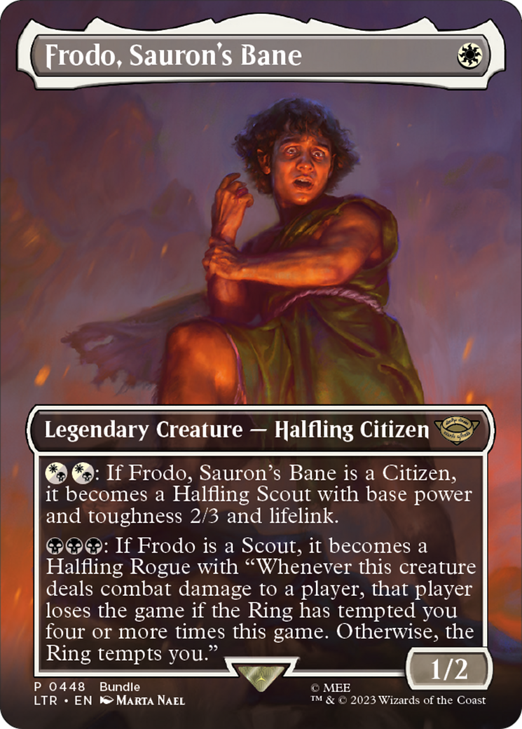 Frodo, Sauron's Bane (Borderless) (LTR Bundle) (UMP-448) - Unique and Miscellaneous Promos (Borderless) Foil