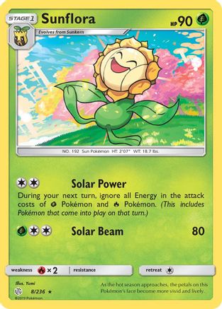 Sunflora 008/236 - Reverse Holofoil SM Cosmic Eclipse - Rare