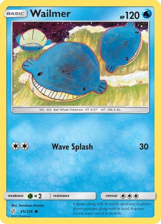 Wailmer 045/236 - Reverse Holofoil SM Cosmic Eclipse - Common