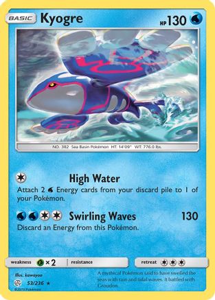 Kyogre 053/236 - Reverse Holofoil SM Cosmic Eclipse - Rare