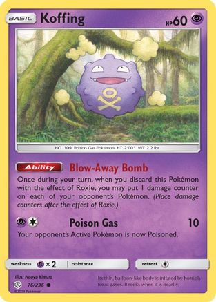 Koffing 076/236 - Reverse Holofoil SM Cosmic Eclipse - Common